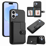 غطاء هاتف محفظة بطاقات بزر مع حماية RFID ضد السرقة، لهواتف iPhone 17 Pro Max، iPhone 17 Pro، iPhone 17، iPhone Air، iPhone 16 Pro Max، iPhone 16 Pro، iPhone 16 Plus، iPhone 16