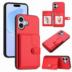 غطاء هاتف محفظة بطاقات بزر مع حماية RFID ضد السرقة، لهواتف iPhone 17 Pro Max، iPhone 17 Pro، iPhone 17، iPhone Air، iPhone 16 Pro Max، iPhone 16 Pro، iPhone 16 Plus، iPhone 16
