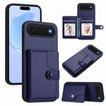 غطاء هاتف محفظة بطاقات بزر مع حماية RFID ضد السرقة، لهواتف iPhone 17 Pro Max، iPhone 17 Pro، iPhone 17، iPhone Air، iPhone 16 Pro Max، iPhone 16 Pro، iPhone 16 Plus، iPhone 16