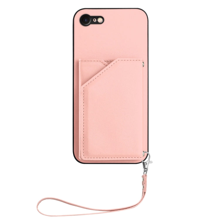 غطاء هاتف بملمس جلدي مع أربع فتحات للبطاقات وحزام معصم، لأجهزة iPhone 7 / 8 / SE 2020 2022، iPhone 13 Pro Max، iPhone 13 Pro، iPhone 13، iPhone 13 mini، iPhone 12، iPhone 12 Pro Max، iPhone 12 Pro