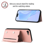 غطاء هاتف بملمس جلدي مع أربع فتحات للبطاقات وحزام معصم، لأجهزة iPhone 7 / 8 / SE 2020 2022، iPhone 13 Pro Max، iPhone 13 Pro، iPhone 13، iPhone 13 mini، iPhone 12، iPhone 12 Pro Max، iPhone 12 Pro