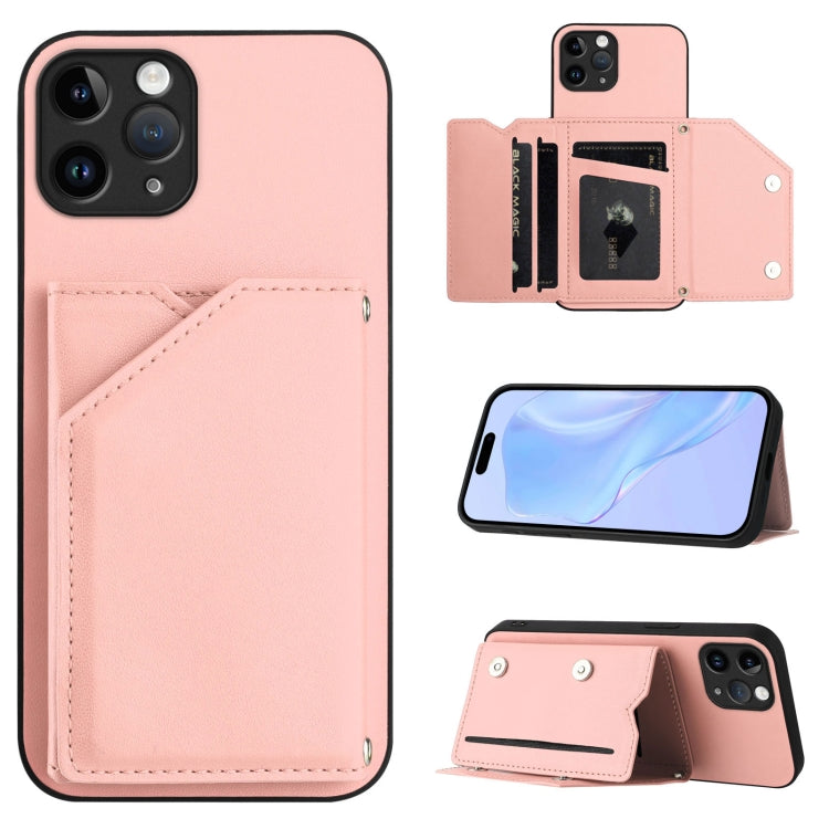 غطاء هاتف بملمس جلدي مع أربع فتحات للبطاقات وحزام معصم، لأجهزة iPhone 12 mini، iPhone 11 Pro Max، iPhone 11، iPhone 11 Pro، iPhone X / XS، iPhone XR، iPhone XS Max، iPhone 7 Plus / 8 Plus