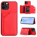 غطاء هاتف بملمس جلدي مع أربع فتحات للبطاقات وحزام معصم، لأجهزة iPhone 12 mini، iPhone 11 Pro Max، iPhone 11، iPhone 11 Pro، iPhone X / XS، iPhone XR، iPhone XS Max، iPhone 7 Plus / 8 Plus