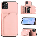 غطاء هاتف بملمس جلدي مع أربع فتحات للبطاقات وحزام معصم، لأجهزة iPhone 12 mini، iPhone 11 Pro Max، iPhone 11، iPhone 11 Pro، iPhone X / XS، iPhone XR، iPhone XS Max، iPhone 7 Plus / 8 Plus