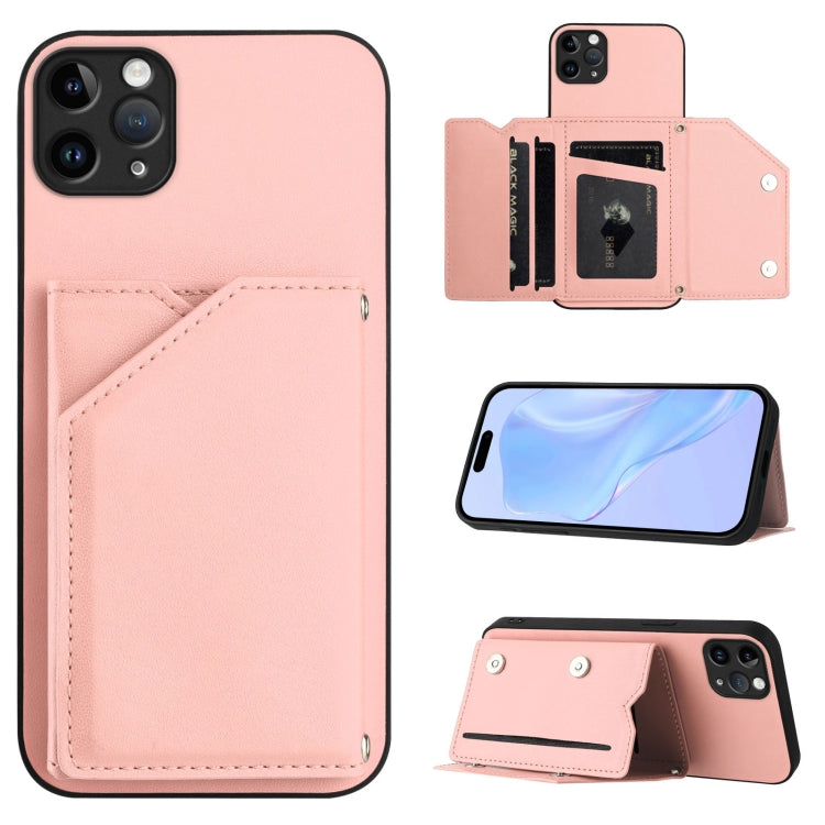 غطاء هاتف بملمس جلدي مع أربع فتحات للبطاقات وحزام معصم، لأجهزة iPhone 12 mini، iPhone 11 Pro Max، iPhone 11، iPhone 11 Pro، iPhone X / XS، iPhone XR، iPhone XS Max، iPhone 7 Plus / 8 Plus