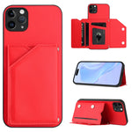 غطاء هاتف بملمس جلدي مع أربع فتحات للبطاقات وحزام معصم، لأجهزة iPhone 12 mini، iPhone 11 Pro Max، iPhone 11، iPhone 11 Pro، iPhone X / XS، iPhone XR، iPhone XS Max، iPhone 7 Plus / 8 Plus