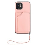 غطاء هاتف بملمس جلدي مع أربع فتحات للبطاقات وحزام معصم، لأجهزة iPhone 12 mini، iPhone 11 Pro Max، iPhone 11، iPhone 11 Pro، iPhone X / XS، iPhone XR، iPhone XS Max، iPhone 7 Plus / 8 Plus