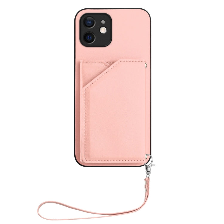غطاء هاتف بملمس جلدي مع أربع فتحات للبطاقات وحزام معصم، لأجهزة iPhone 12 mini، iPhone 11 Pro Max، iPhone 11، iPhone 11 Pro، iPhone X / XS، iPhone XR، iPhone XS Max، iPhone 7 Plus / 8 Plus