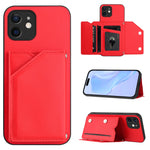 غطاء هاتف بملمس جلدي مع أربع فتحات للبطاقات وحزام معصم، لأجهزة iPhone 12 mini، iPhone 11 Pro Max، iPhone 11، iPhone 11 Pro، iPhone X / XS، iPhone XR، iPhone XS Max، iPhone 7 Plus / 8 Plus