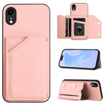 غطاء هاتف بملمس جلدي مع أربع فتحات للبطاقات وحزام معصم، لأجهزة iPhone 12 mini، iPhone 11 Pro Max، iPhone 11، iPhone 11 Pro، iPhone X / XS، iPhone XR، iPhone XS Max، iPhone 7 Plus / 8 Plus