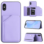 غطاء هاتف بملمس جلدي مع أربع فتحات للبطاقات وحزام معصم، لأجهزة iPhone 12 mini، iPhone 11 Pro Max، iPhone 11، iPhone 11 Pro، iPhone X / XS، iPhone XR، iPhone XS Max، iPhone 7 Plus / 8 Plus