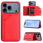 غطاء هاتف بملمس جلدي مع أربع فتحات للبطاقات وحزام معصم، لأجهزة iPhone 17 Pro Max، iPhone 17 Pro، iPhone 17، iPhone Air، iPhone 16 Pro Max، iPhone 16 Pro، iPhone 16 Plus، iPhone 16