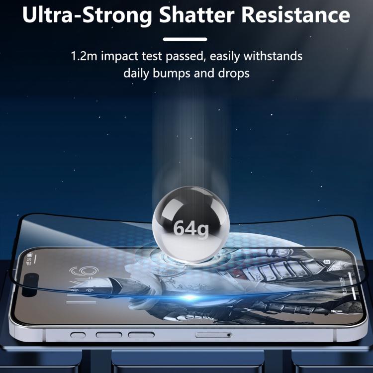 فيلم زجاج مقسى عالي الدقة 2.5D من سلسلة JOYROOM Knight بشاشة كاملة، لهواتف iPhone 17 Pro Max، iPhone 17 Pro، iPhone 17، iPhone Air، iPhone 15 Pro Max، iPhone 15 Pro