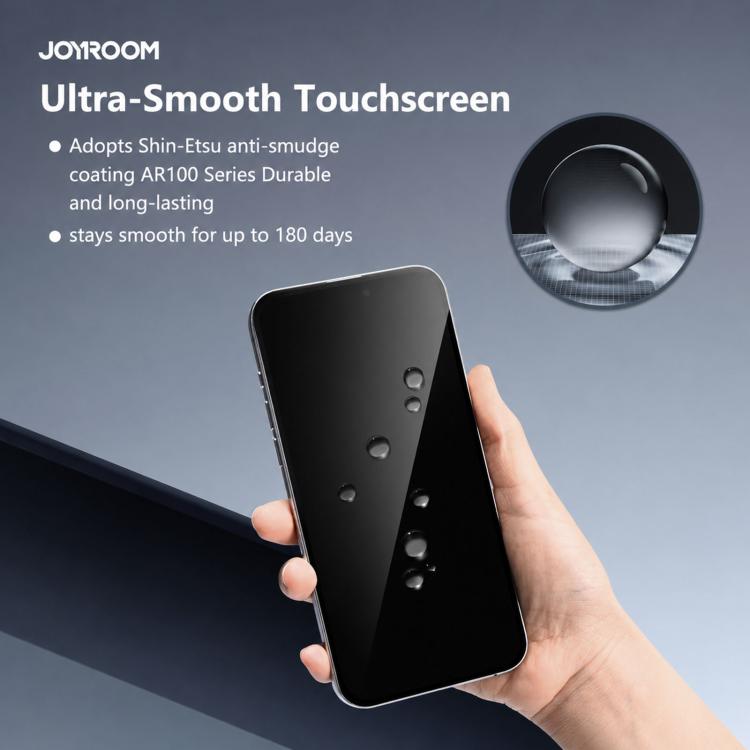 فيلم زجاج مقسى عالي الدقة 2.5D من سلسلة JOYROOM Knight بشاشة كاملة، لهواتف iPhone 17 Pro Max، iPhone 17 Pro، iPhone 17، iPhone Air، iPhone 15 Pro Max، iPhone 15 Pro