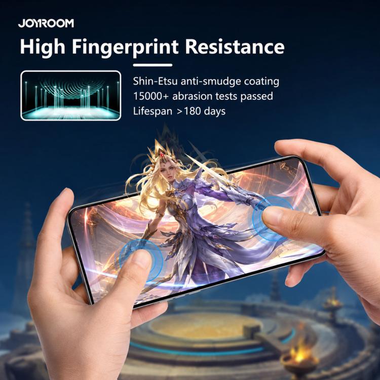 فيلم زجاج مقسى عالي الدقة 2.5D من سلسلة JOYROOM Knight بشاشة كاملة، لهواتف iPhone 17 Pro Max، iPhone 17 Pro، iPhone 17، iPhone Air، iPhone 15 Pro Max، iPhone 15 Pro