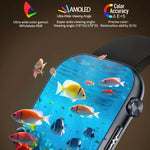 ET587 ساعة ذكية بشاشة AMOLED بحجم 1.95 بوصة، تخطيط القلب الكهربائي / مراقبة سكر الدم