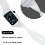 غطاء درع TPU مدمج مع سوار ساعة، لسلسلة Apple Watch 10 / 11 مقاس 46مم، لسلسلة Apple Watch 10 / 11 مقاس 42مم