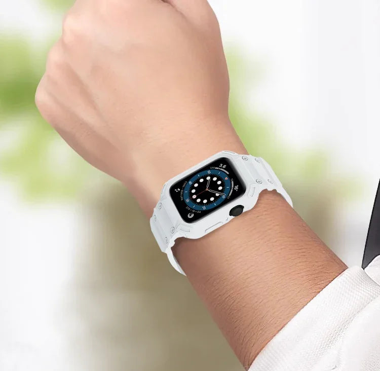 غطاء درع TPU مدمج مع سوار ساعة، لسلسلة Apple Watch 10 / 11 مقاس 46مم، لسلسلة Apple Watch 10 / 11 مقاس 42مم