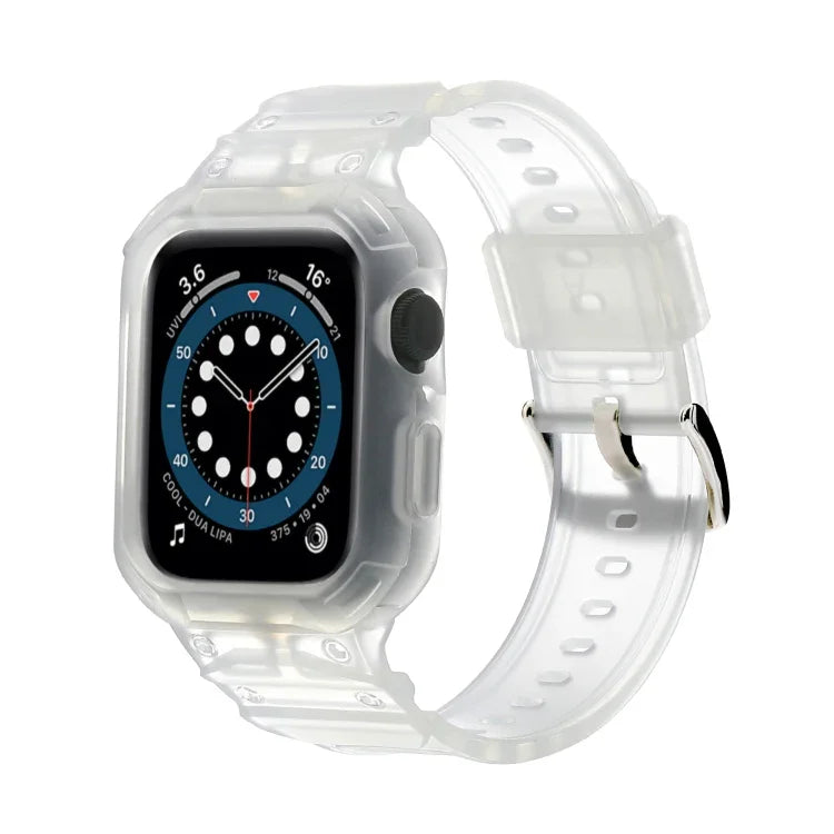 غطاء درع TPU مدمج مع سوار ساعة، لسلسلة Apple Watch 10 / 11 مقاس 46مم، لسلسلة Apple Watch 10 / 11 مقاس 42مم