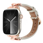 سوار ساعة من الجلد الطبيعي مع إبزيم على شكل X، لساعات Apple Watch مقاسات 46مم / 49مم / 45مم / 44مم، لساعات Apple Watch مقاسات 42مم / 41مم / 40مم / 38مم