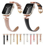 سوار ساعة من الجلد الطبيعي مع إبزيم على شكل X ونقشة نقطية، لساعات Apple Watch مقاسات 46مم / 49مم / 45مم / 44مم، لساعات Apple Watch مقاسات 42مم / 41مم / 40مم / 38مم