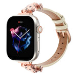 سوار ساعة من الجلد الطبيعي برأس نمر، لساعات Apple Watch مقاسات 46مم / 49مم / 45مم / 44مم، لساعات Apple Watch مقاسات 42مم / 41مم / 40مم / 38مم