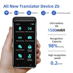 مترجم ذكي بالذكاء الاصطناعي VORMOR Z6 بشاشة لمس HD بحجم 5.0 بوصة يدعم 139 لغة مع ترجمة غير متصلة بالإنترنت / ترجمة الصور