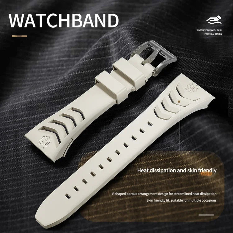 غطاء معدني درع RedPepper مدمج مع سوار سيليكون، لساعات Apple Watch مقاسات 44مم / 45مم