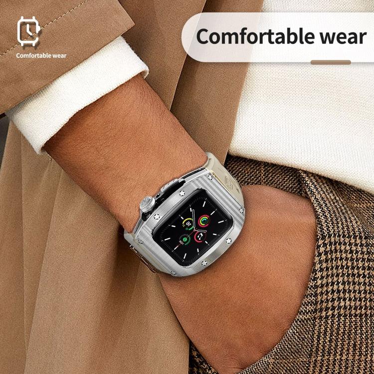 غطاء معدني درع RedPepper مدمج مع سوار سيليكون، لساعات Apple Watch مقاسات 44مم / 45مم