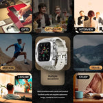 غطاء معدني درع RedPepper مدمج مع سوار سيليكون، لساعات Apple Watch مقاسات 44مم / 45مم