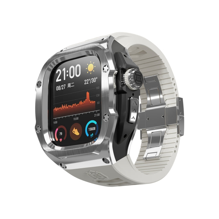 غطاء معدني من RedPepper Armor مع سوار ساعة سيليكون مدمج، لساعة Apple Watch Ultra 3 / 2 / 1 مقاس 49مم