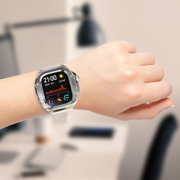 غطاء معدني من RedPepper Armor مع سوار ساعة سيليكون مدمج، لساعة Apple Watch Ultra 3 / 2 / 1 مقاس 49مم