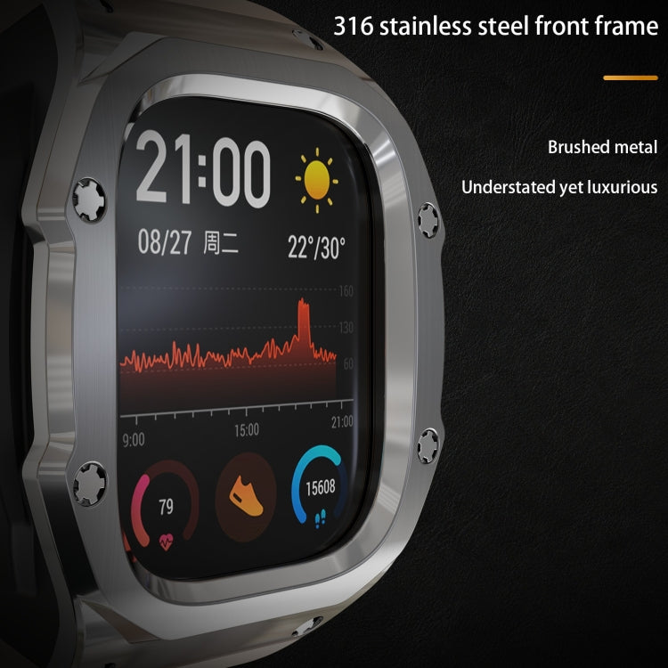 غطاء معدني من RedPepper Armor مع سوار ساعة سيليكون مدمج، لساعة Apple Watch Ultra 3 / 2 / 1 مقاس 49مم