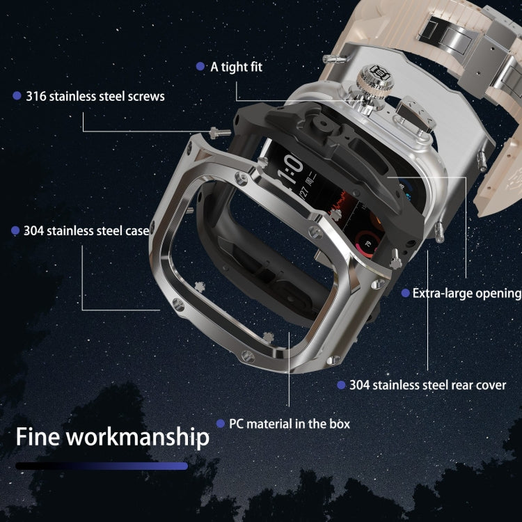 غطاء معدني من RedPepper Armor مع سوار ساعة سيليكون مدمج، لساعة Apple Watch Ultra 3 / 2 / 1 مقاس 49مم