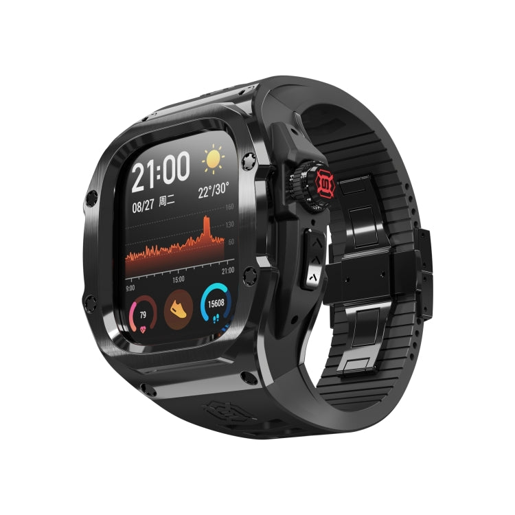 غطاء معدني من RedPepper Armor مع سوار ساعة سيليكون مدمج، لساعة Apple Watch Ultra 3 / 2 / 1 مقاس 49مم