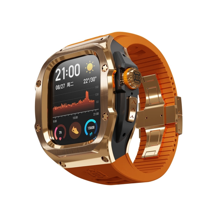 غطاء معدني من RedPepper Armor مع سوار ساعة سيليكون مدمج، لساعة Apple Watch Ultra 3 / 2 / 1 مقاس 49مم