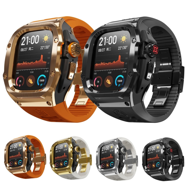 غطاء معدني من RedPepper Armor مع سوار ساعة سيليكون مدمج، لساعة Apple Watch Ultra 3 / 2 / 1 مقاس 49مم