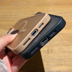 غطاء هاتف MagSafe بملمس جلدي مثلج، لأجهزة iPhone 13، iPhone 12، iPhone 12 Pro Max، iPhone 12 Pro، iPhone 11 Pro Max، iPhone 11، iPhone 11 Pro