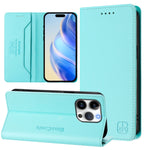 غطاء هاتف من الجلد مع شفط مغناطيسي مزدوج الطي و RFID، لأجهزة iPhone 17e / 16e، iPhone 17 Pro Max، iPhone 17 Pro، iPhone 17، iPhone Air، iPhone 16 Pro Max