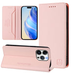 غطاء هاتف جلدي مغناطيسي RC01 قابل للطي مزدوج مع خاصية RFID، لهواتف iPhone 16 Pro، iPhone 16 Plus، iPhone 16، iPhone 15 Pro Max، iPhone 15 Pro، iPhone 15 Plus