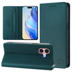 غطاء هاتف جلدي مغناطيسي RC01 قابل للطي مزدوج مع خاصية RFID، لهواتف iPhone 16 Pro، iPhone 16 Plus، iPhone 16، iPhone 15 Pro Max، iPhone 15 Pro، iPhone 15 Plus