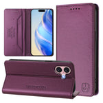 غطاء هاتف جلدي مغناطيسي RC01 قابل للطي مزدوج مع خاصية RFID، لهواتف iPhone 16 Pro، iPhone 16 Plus، iPhone 16، iPhone 15 Pro Max، iPhone 15 Pro، iPhone 15 Plus