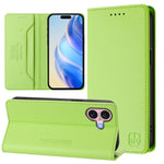 غطاء هاتف جلدي مغناطيسي RC01 قابل للطي مزدوج مع خاصية RFID، لهواتف iPhone 16 Pro، iPhone 16 Plus، iPhone 16، iPhone 15 Pro Max، iPhone 15 Pro، iPhone 15 Plus