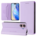 غطاء هاتف جلدي مغناطيسي RC01 قابل للطي مزدوج مع خاصية RFID، لهواتف iPhone 16 Pro، iPhone 16 Plus، iPhone 16، iPhone 15 Pro Max، iPhone 15 Pro، iPhone 15 Plus