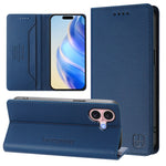 غطاء هاتف جلدي مغناطيسي RC01 قابل للطي مزدوج مع خاصية RFID، لهواتف iPhone 16 Pro، iPhone 16 Plus، iPhone 16، iPhone 15 Pro Max، iPhone 15 Pro، iPhone 15 Plus