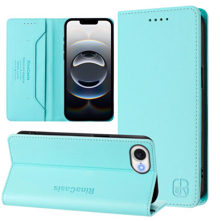غطاء هاتف من الجلد مع شفط مغناطيسي مزدوج الطي و RFID، لأجهزة iPhone 17e / 16e، iPhone 17 Pro Max، iPhone 17 Pro، iPhone 17، iPhone Air، iPhone 16 Pro Max