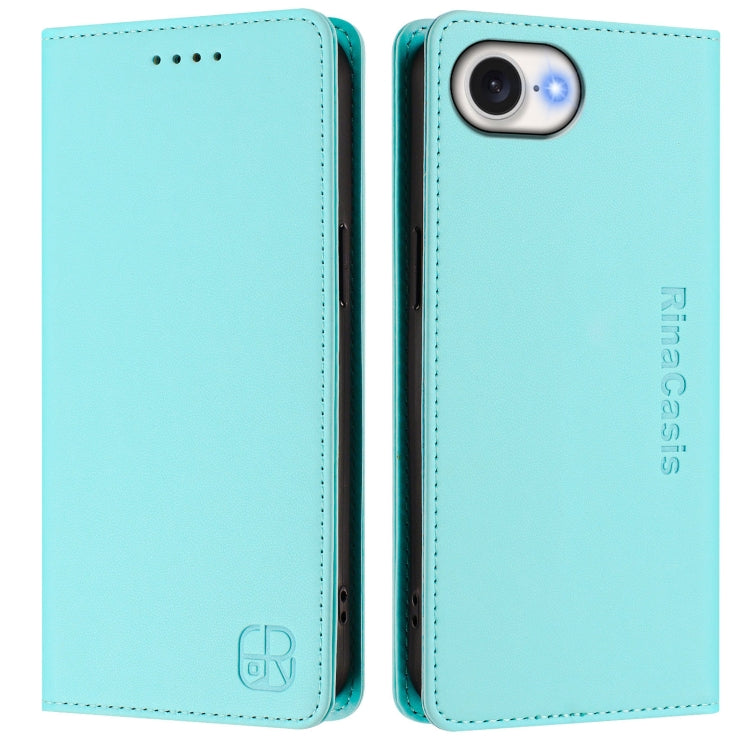 غطاء هاتف من الجلد مع شفط مغناطيسي مزدوج الطي و RFID، لأجهزة iPhone 17e / 16e، iPhone 17 Pro Max، iPhone 17 Pro، iPhone 17، iPhone Air، iPhone 16 Pro Max