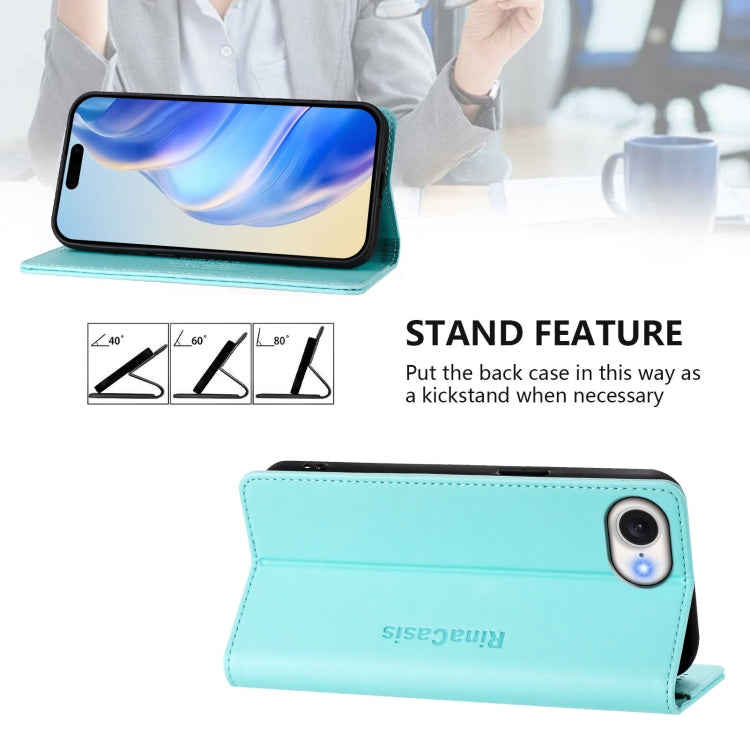 غطاء هاتف من الجلد مع شفط مغناطيسي مزدوج الطي و RFID، لأجهزة iPhone 17e / 16e، iPhone 17 Pro Max، iPhone 17 Pro، iPhone 17، iPhone Air، iPhone 16 Pro Max
