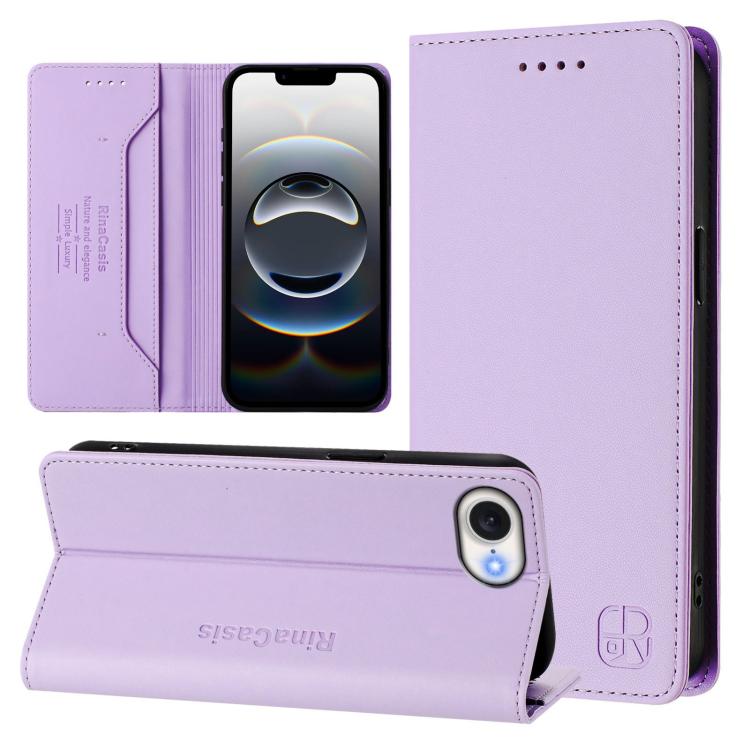 غطاء هاتف من الجلد مع شفط مغناطيسي مزدوج الطي و RFID، لأجهزة iPhone 17e / 16e، iPhone 17 Pro Max، iPhone 17 Pro، iPhone 17، iPhone Air، iPhone 16 Pro Max