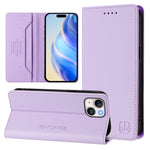 غطاء هاتف جلدي مغناطيسي RC01 قابل للطي مزدوج مع خاصية RFID، لهواتف iPhone 16 Pro، iPhone 16 Plus، iPhone 16، iPhone 15 Pro Max، iPhone 15 Pro، iPhone 15 Plus